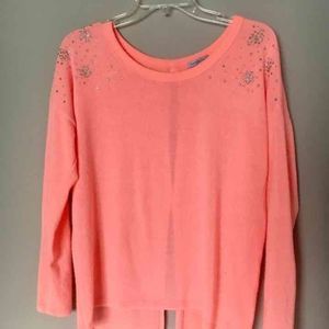 Charlotte Russe Pink Rhinestone Sweater Size M